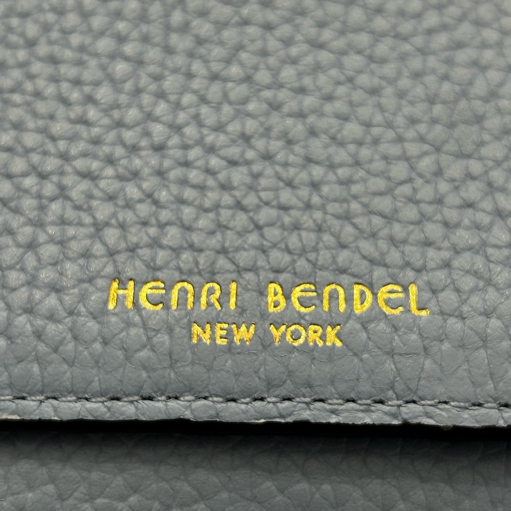 Henri Bendel New York Light Blue Leather Wristlet Clutch Braided Strap - Picture 3 of 16